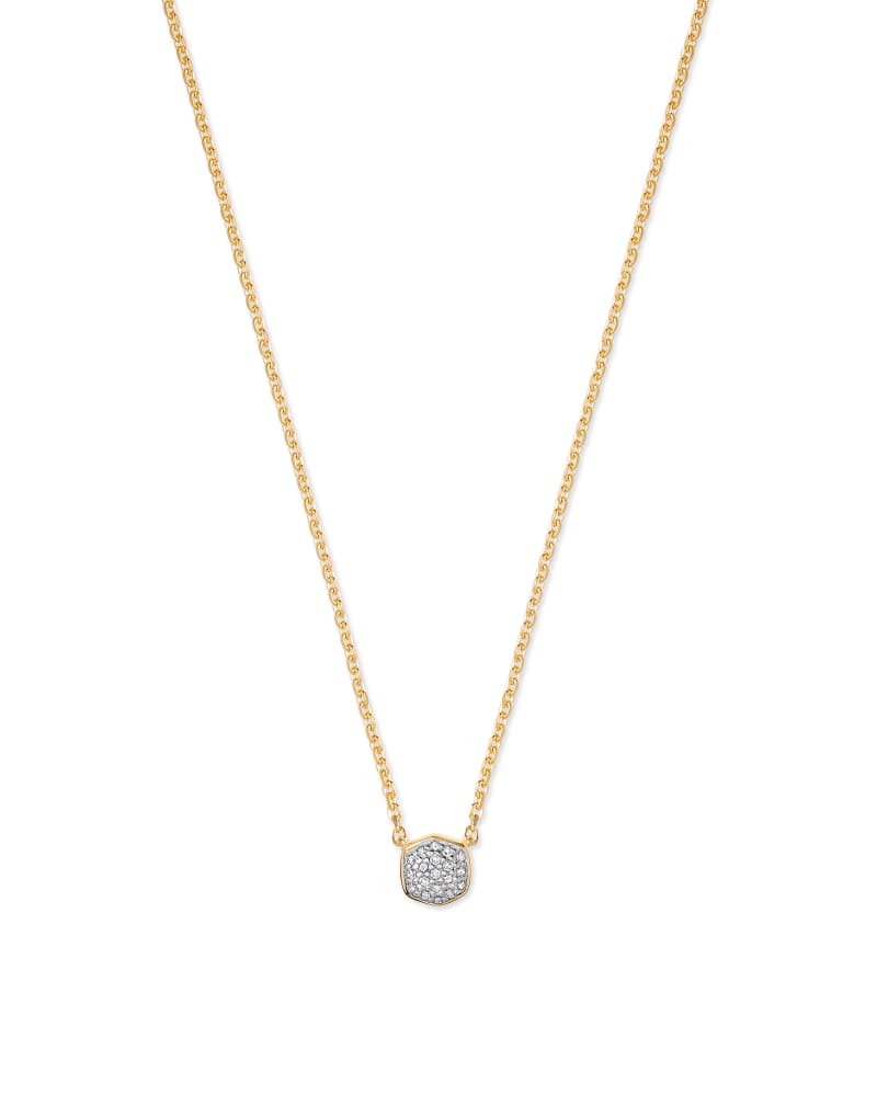 Davie 18K Gold Vermeil Pave Pendant Necklace in White Diamond image number 0